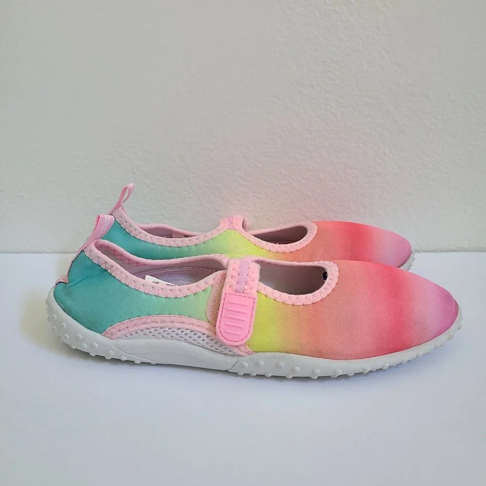 Children's Place Girls Water Shoes Pink RAINBOW Pool Beach